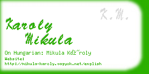 karoly mikula business card